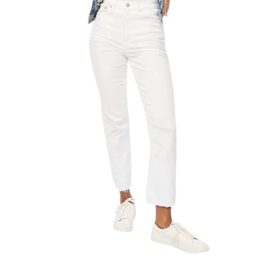 NWT J. Crew Factory Women's White Stovepipe Straight Jeans Size 33 Preppy Summer